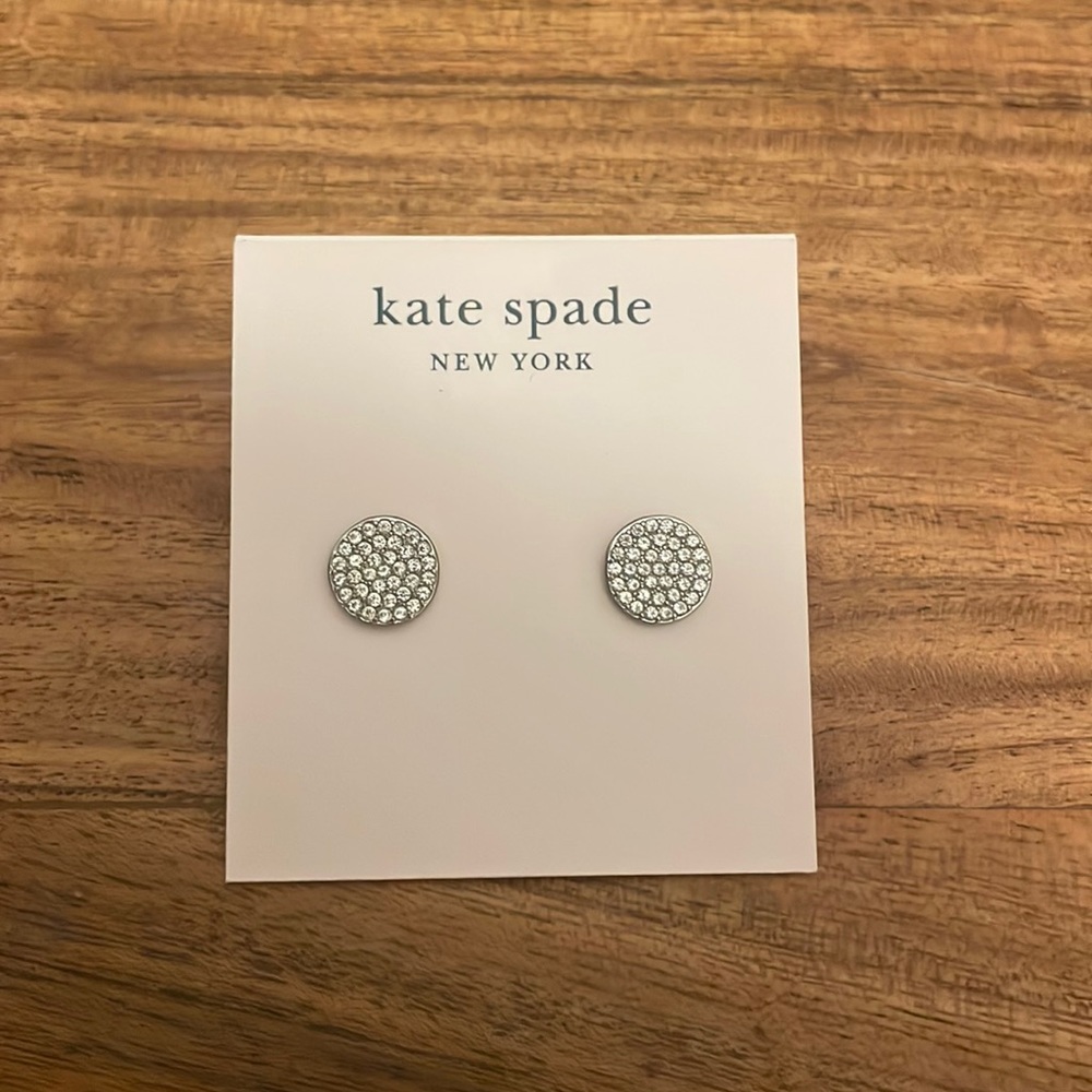 Kate spade sparkly silver round studs!